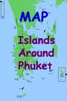 Map showing locations of the islands around Phuket