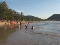 Patong's gently sloping beach is great for water play