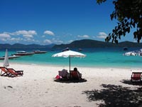 Koh Rang Yai has a lovely beach with clear inviting water