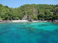 Coral Island has shallow coral reefs that are great for snorkeling