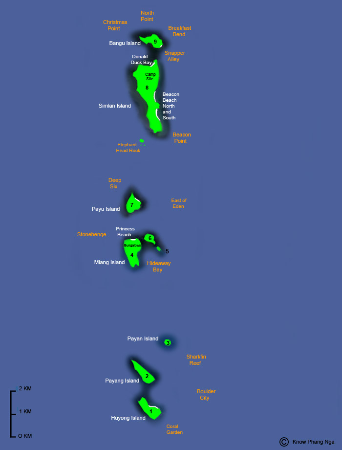 Phuket - Map Similan Island